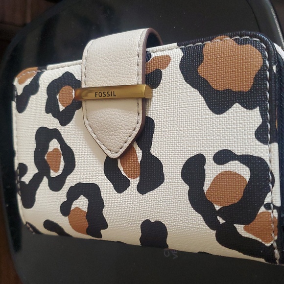 FOSSIL SATCHEL LEOPARD & WALLET - Picture 6 of 12